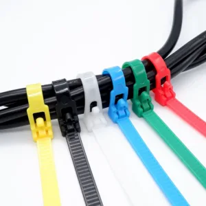 Reusable Cable Zip Ties Releasable Plastic Ties