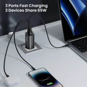 GaN USB Type C Quick Charger 65W For Macbook Laptop IPAD Tablet iPhone 15 Samsung S23 Ultra 5