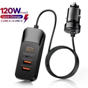 USB Car Charger Type C 120W Quick Charger
