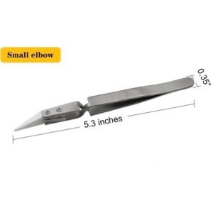 Ceramic Electronic Soldering Tweezers, Anti-Static Small Elbow Tweezers