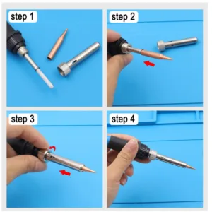 5Pcs soldering iron tip set pure copper 3