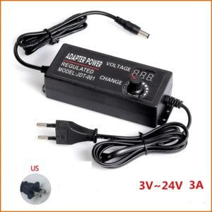 Adjustable adapter AC 110V to DC 3V-24V 3A Universal adapter transformer power supply with display