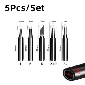 5Pcs soldering iron tip set pure copper