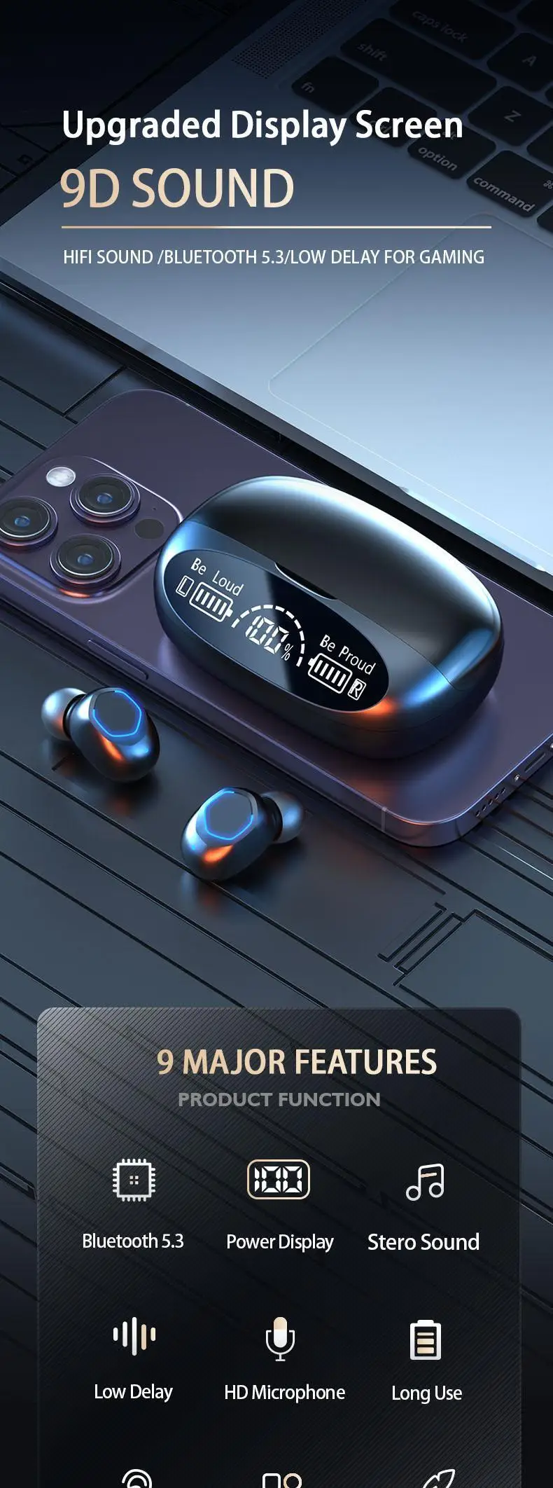 Earbud with great display screen