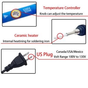 Adjustable Temperature Soldering Iron Kit 110V 60W 2